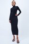 Women's Black Stand Collar Backless Maxi Length Sandy Dress Alc-X14385 - 5