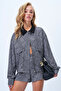 Black Suede Collared Jacket with Double Pockets, Cuffed Sleeves, Hidden Placket and Zipper Closure Alc-X14430 - 2