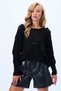 Black Crew Neck Bow Detailed Knitwear Blouse Alc-X14373