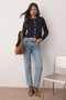 Navy Blue Textured Cotton Look Knitwear Cardigan Twoaw26Hi00186 - 2