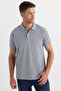 Men's Regular Fit Comfortable Cut Cotton Soft Textured Cool Fabric Plain Gray Polo Collar T-Shirt - 5