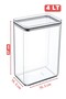Set of 6 Labeled Silicone Sealed Rectangular Food Storage Container Set 4 lt Transparent - 3