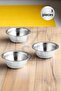 3 Pieces 18/10 Stainless Steel Coffee Side Turkish Delight Bowl Jam Bowl Burger Side Sauce Bowl 7,5 cm - 2