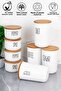 Set of 8 Vacuum Transfer Labeled Jars with Wooden Lids 900/400 ml Acrylic (PLASTIC) Jar