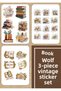 Bookworm Vintage 3-Piece Sticker Set - Bullet Journal - Agenda - Planner - Notebook - for Laptop - Tablet