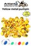 Yellow Thumbtack 50 Pcs 1 Pack Colorful Pvc Coated Head Thumbtack Plastic Round Button Pushpin Board