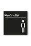 Men's Wc Toilet Door Warning Direction Sign - Black