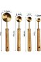4pcs stainless steel wooden handle measure spoon set measure cup 15ml 5ml 2.5ml 1.25ml - 5