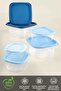 Set of 12 Square Food Storage Containers - Deep Freezer Microwave Compatible Storage Container Blue - 3