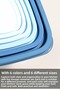 Set of 12 Square Food Storage Containers - Deep Freezer Microwave Compatible Storage Container Blue - 6