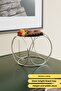 Silver Aura Metal Coffee Side Presentation Stand Stylish Presentation for Coffee, Cake, Cookies & Desserts 24 cm