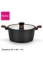 Stockpot With Glass Lid  Aluminium With Non-Stick Coating Diamond Series Grey/Clear 24x12cm