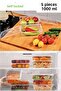 5 Pieces of Self-Covering Food Storage Containers, 1 Liter, Lockable Lids, Freezer Safe