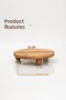 Justwood 2 Li Risus&lucca Top Footed 25 Cm and 25 Wooden Round Cake Presentation Serving Plate Set - 7