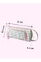 Ilgaz Checkered Large Wide Premium Organic Canvas Cotton Cloth Fabric Pencil Case Pen Holder Makeup Bag - 3