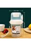 2-Tier Bpa-Free Salad and Snack Container - with Sauce Reservoir, Carrying String and Spoon/Fork Set - 5