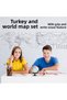 World and Turkey Map Set Paper Board - Pen with Refillable Eraser Gift