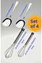 4 Pieces Stainless Steel Whisk Serving Spoons Set, 2 Serving Spoons 2 Pieces Pastry Cake Whisk