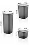 Set of 12 Anthracite Economical Unbreakable Storage Containers with Labels 1.75/1.2/0.55 Lt - 6