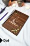 Maiden's Tower Wooden Cover Spiral Notebook - Dotted Notebook - 60 Sheets (120 Pages) - A5 15X21 cm