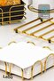 طقم أدوات مائدة ذهبي مكون من 4 قطع يشمل حامل مناديل وحامل مناشف وحامل خبز ومنظم للمطبخ - 4