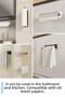 Metal Adhesive Paper Towel Napkin Holder - Iron Hanger - Towel Holder Bathroom Hanger - Multi-Purpose Hanger - 6