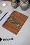 Istanbul Written Wooden Cover Notebook - Lined Notebook - Agenda - School Notebook (A5 - 120 Pages)