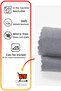 Soft Concept Velvet Textured Silver Gray Runner - 3