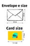 Gift Note Card Set with Colorful Love Text Pattern - 2 Envelopes, 1 Cat - 2