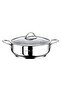 2038 SL - Stainless Steel 24x8 Cm, 3.0 Liter Silver Flat Pot - 2 Pieces - 3