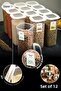 Square Food Storage Container with Colorful Labels Set of 12 1.75 Liters White