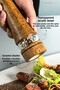 Premium 2 Pieces 22cm Natural Wood Mill & Acrylic Transparent Spice Grinder for Black Pepper and Salt - 2