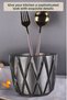 Countertop Spoon Holder Modern Countertop Spoon Holder Decorative Vertical Spoon Holder Antique Silver Color Model 18 - 4