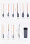 Matis Heat Resistant Silicone Fireproof Non-Stick 11 Piece Serving Set with Stand Gray - 8