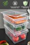 6-Piece Storage Container Set with Lids - Organizer Container for Fruits, Vegetables, and Food 2X(4-6-8) Liters - 6