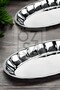 2-Piece Stainless Steel Fruit and Salad Plate Serving Presentation Set, Shiny Sliced Kayak Plate Set No:4 & No:5 - 2
