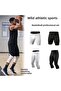 Basketball 3/4-Short Knee Sports Leggings Black White Four Pack
