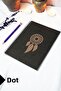 A5 Dreamcatcher Themed Black Kraft Cover Notebook - Dotted Notebook - 60 Sheets (120 Pages) 15X21 cm