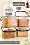4 Piece Detergent, Flour and Groceries Storage Container-Erzak Storage Box Platinum 4 x 4 Lt