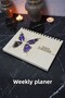 Butterfly Wooden Schedule Pad - Undated Agenda - Weekly Planner - A5 - Undated Planning Pad
