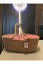Handmade Wicker Picnic Basket with Floral Print Fabric Cover - 2