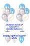 2 Pieces of 7 Balloon Stands and 14 Pieces Silver - Blue - White Metallic Balloon Set - 2