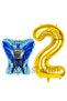 Batman Concept 2 Year Old Balloon Set Batman Bat and Gold Number Balloon Birthday Balloon Set