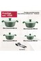 Essential Granite 10 pcs Cookware Sets  - Green - 4