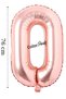Foil Balloon 0 Number Helium Balloon 76 cm Rose Color - 0 Age Balloon - 0 Number Balloon - 34 Inch
