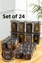 White Screen-Printed Labeled 24-Piece Peggy Square Food and Spice Full Set 8x(1.2, 0.55, 0.45) Ant