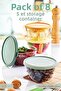 8 Pieces Breakfast Bowl with Lid Storage Container Set 400 Ml Acrylic - 3