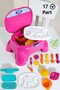 17 Piece Table Toy Kitchen Set - Kitchen Utensils Cook Toy Set with Carry Bag and Seat - 2