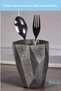 Countertop Spoon Holder Decorative Vertical Spoon Holder Cylinder Spoon Holder Antique Silver Color Model 19 - 3