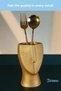Countertop Spoon Holder Decorative Vertical Spoon Holder Cylinder Spoon Holder Gold Color Model 23 - 6